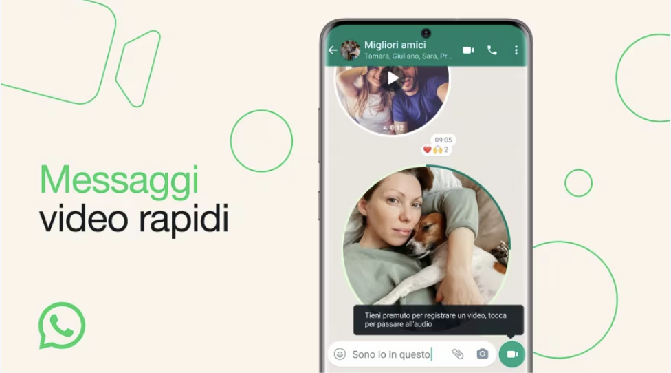 WhatsApp arrivano i videomessaggi da inviare in chat